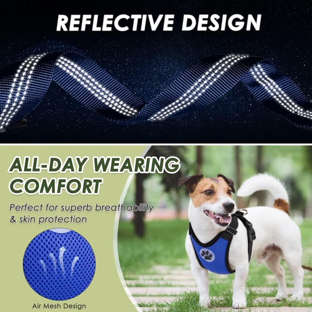 Dog Car Harness and Seat Belt Set with 2-in-1 Buckle, Size M